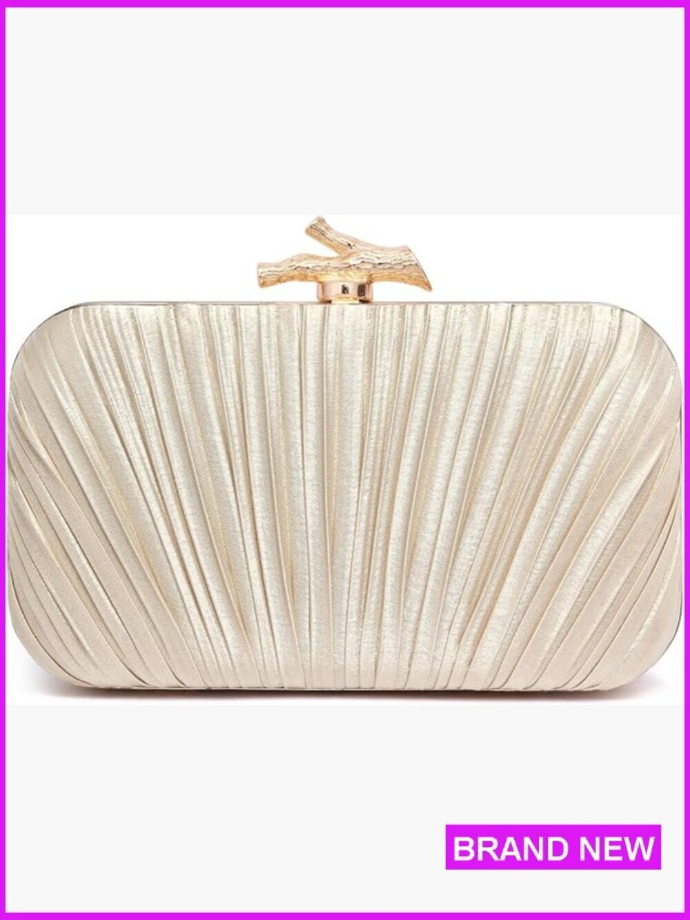 Liquid Satin Pleated Evening Clutch Purse Formal Event Handbag Shoulder